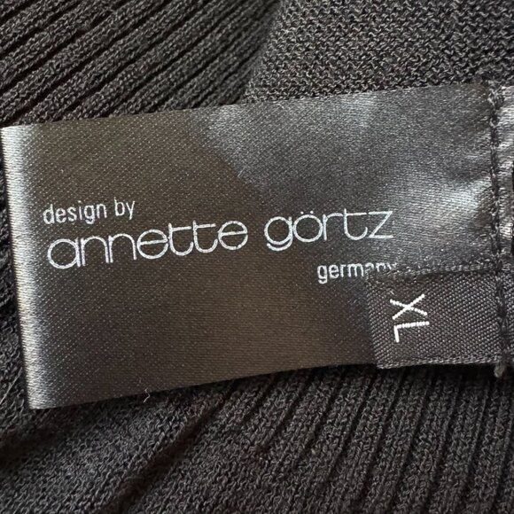 Annette Gortz Women XL Black Long Button Sweater Duster Lagenlook Artsy Cardigan - Picture 2 of 13